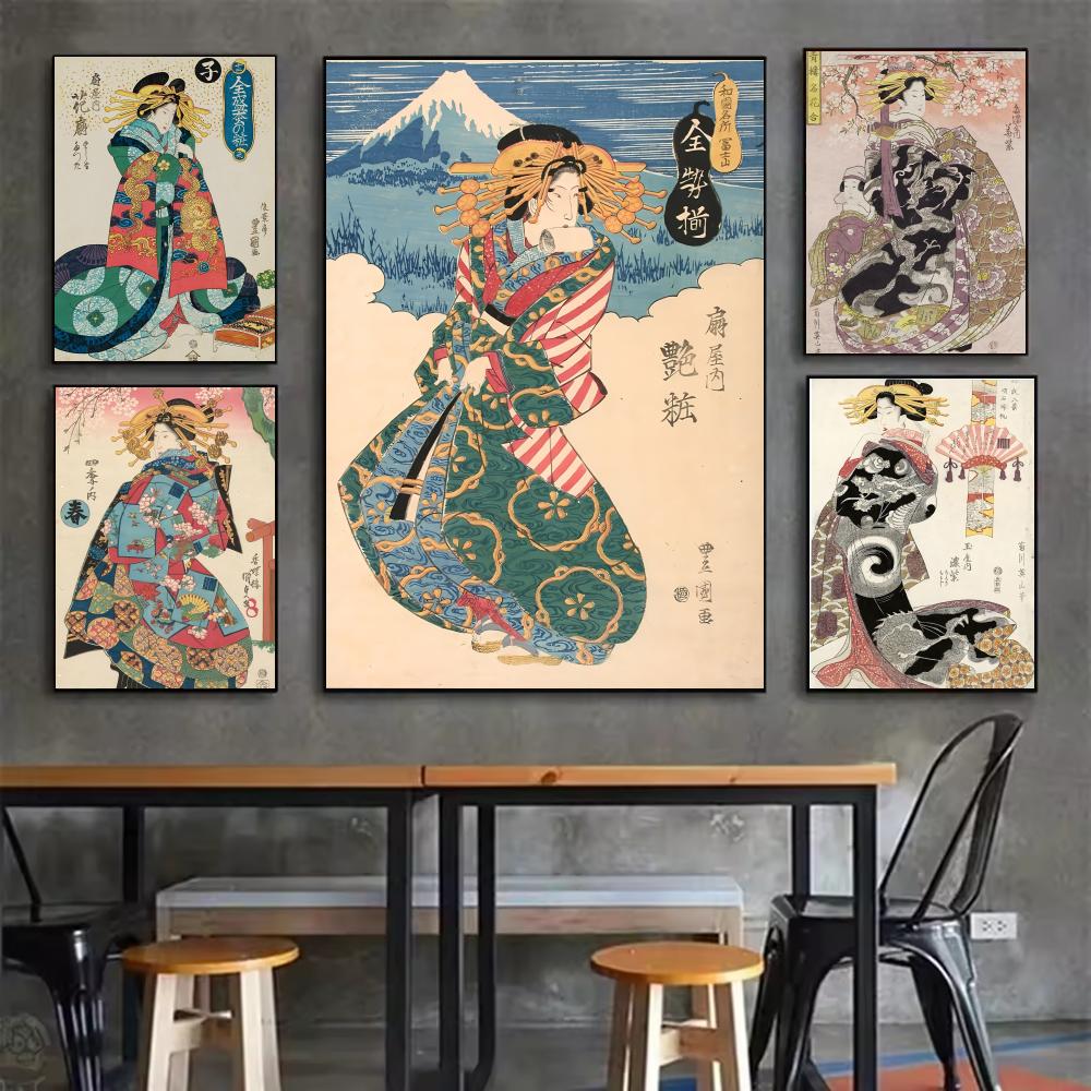 Retro Japanese geisha Poster M - огляд і ціна Interior Design With Wallpaper