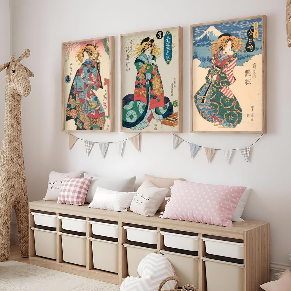 Retro Japanese geisha Poster M - огляд і ціна Interior Design With Wallpaper