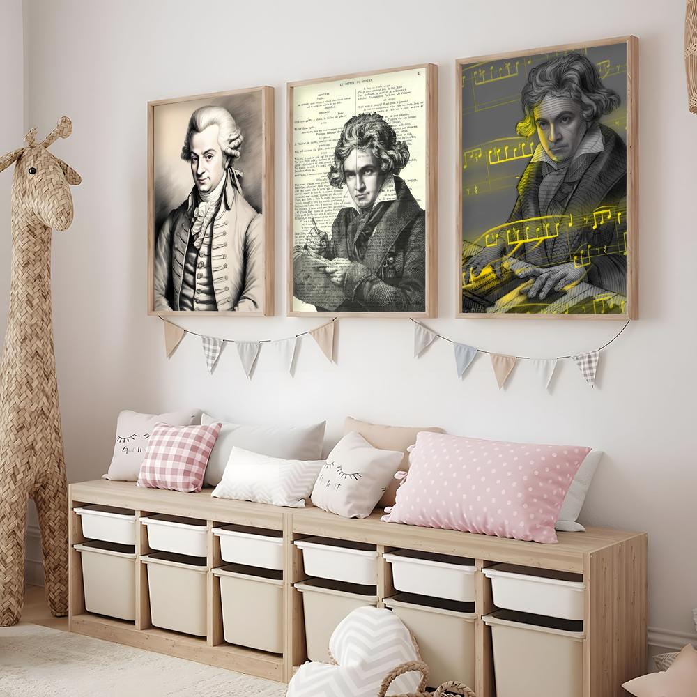 Classic Music M-Mozart Poster  - огляд і ціна Interior Design With Wallpaper
