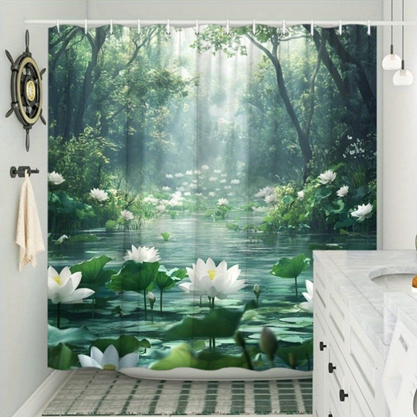 Lotus Forest Shower Curtain Po - огляд і ціна Interior Design Zen