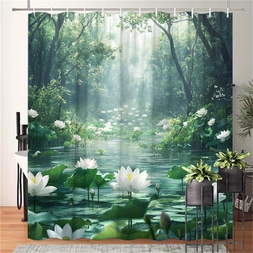 Lotus Forest Shower Curtain Po - огляд і ціна Interior Design Zen