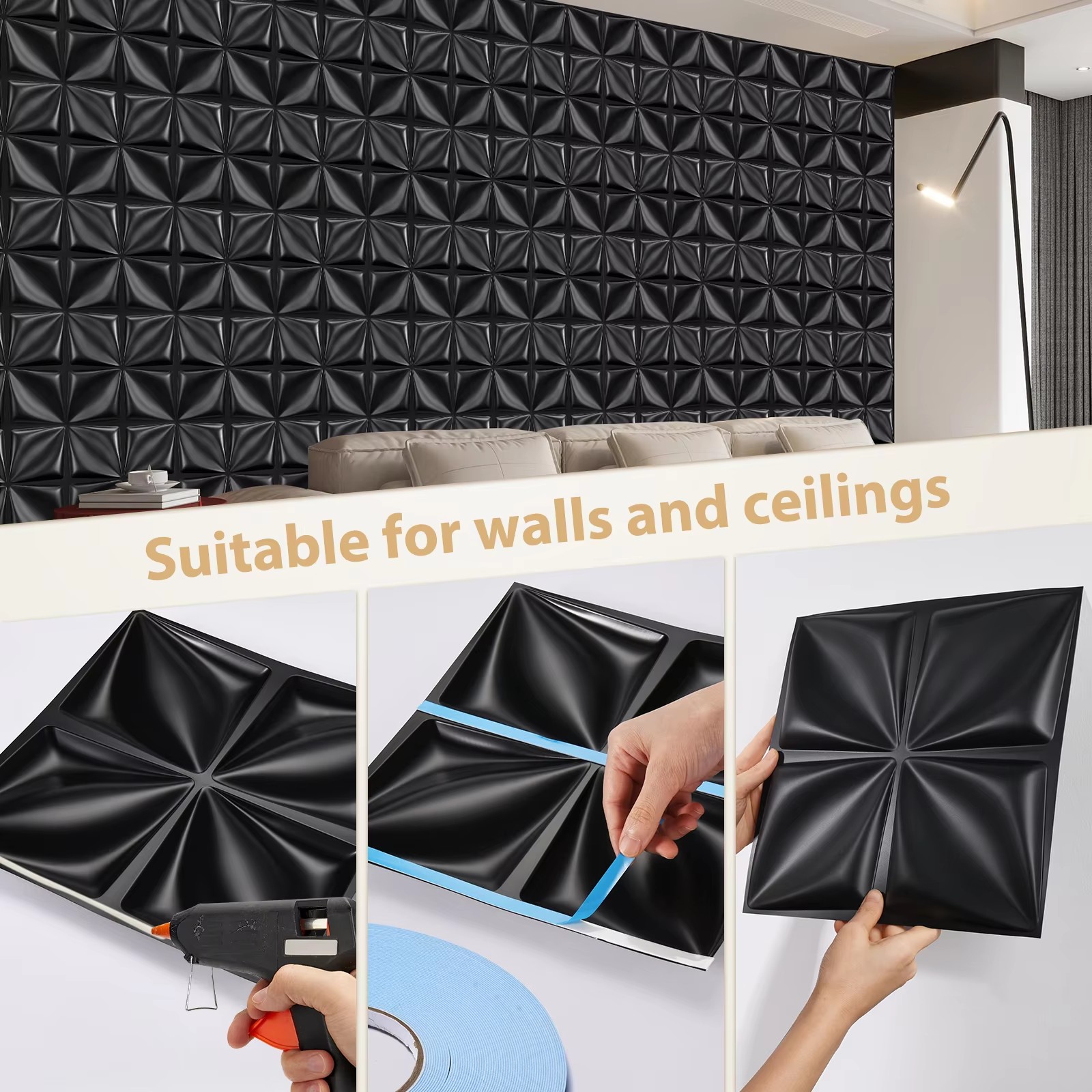 3D Wall Panel PVC Flower Desig - огляд і ціна Interior Design With Wallpaper
