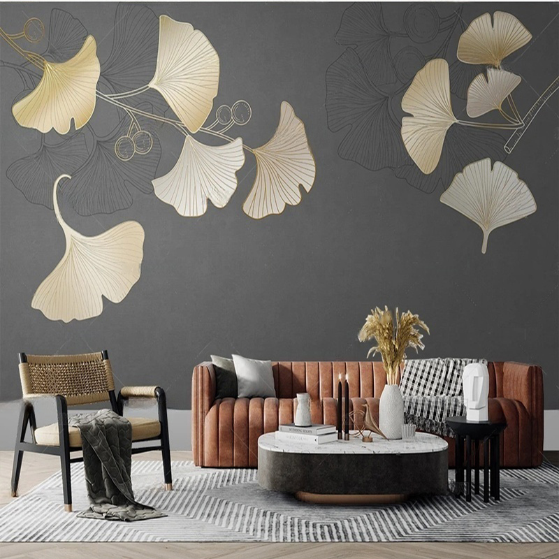 Custom Nordic Style Leaf Print - огляд і ціна Interior Design With Wallpaper