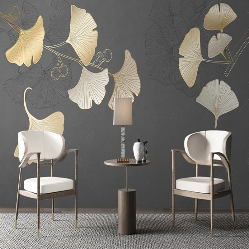 Custom Nordic Style Leaf Print - огляд і ціна Interior Design With Wallpaper