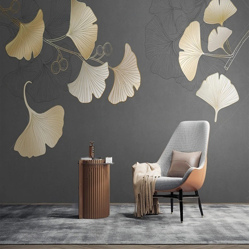 Custom Nordic Style Leaf Print - огляд і ціна Interior Design With Wallpaper