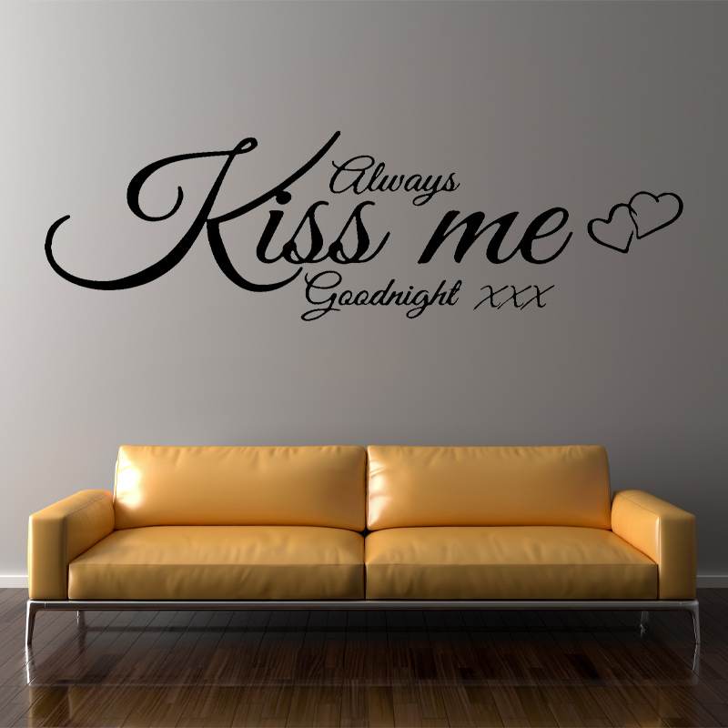 Wall Decal Quote Always Kiss M - огляд і ціна Interior Design With Wallpaper
