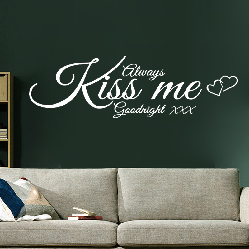 Wall Decal Quote Always Kiss M - огляд і ціна Interior Design With Wallpaper