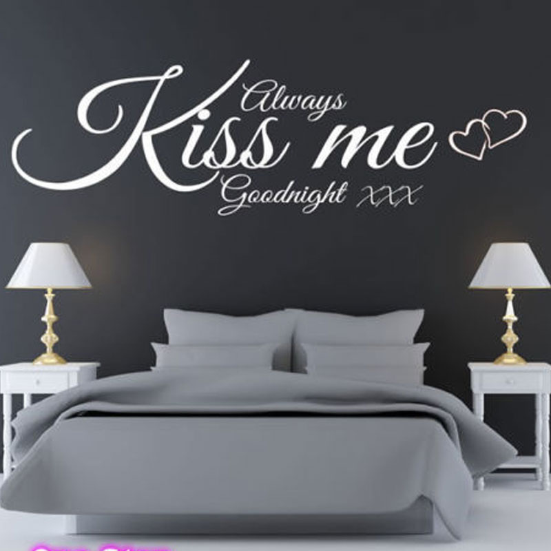 Wall Decal Quote Always Kiss M - огляд і ціна Interior Design With Wallpaper