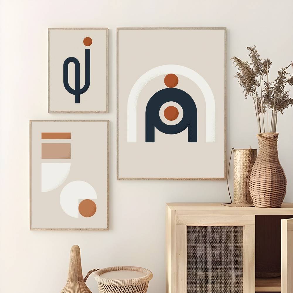 Warm Line Color Design Poster  - огляд і ціна Interior Design With Wallpaper