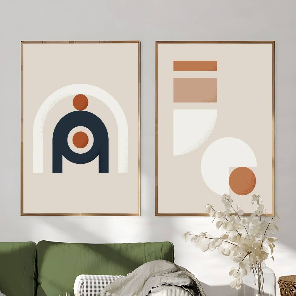 Warm Line Color Design Poster  - огляд і ціна Interior Design With Wallpaper
