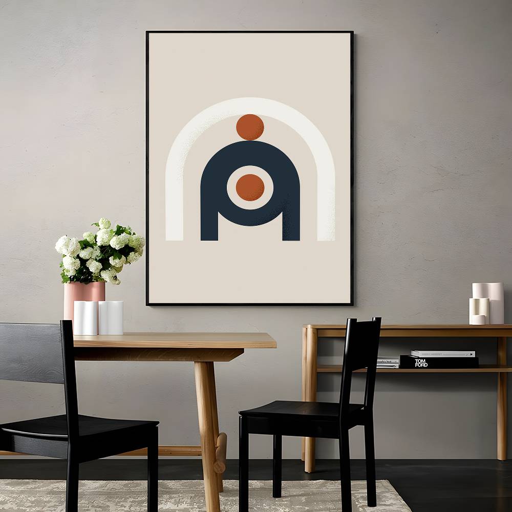 Warm Line Color Design Poster  - огляд і ціна Interior Design With Wallpaper