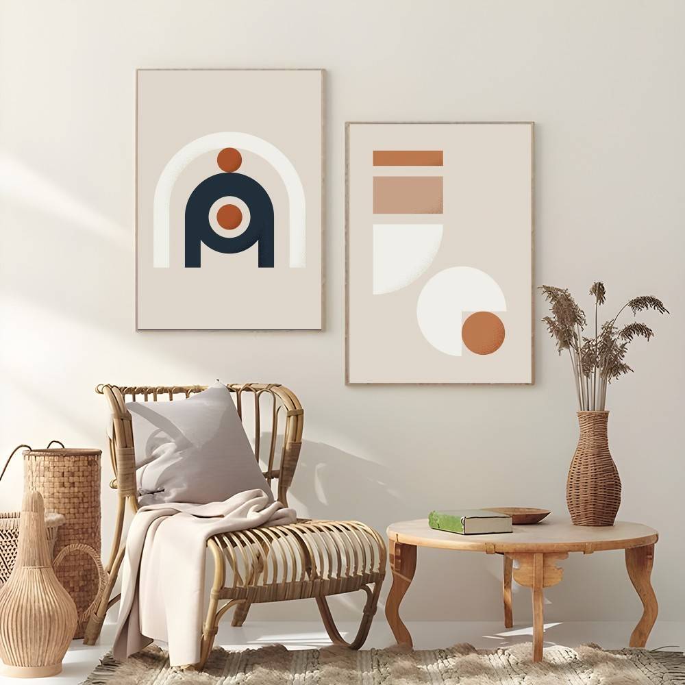 Warm Line Color Design Poster  - огляд і ціна Interior Design With Wallpaper