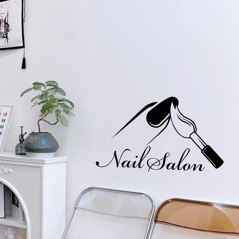 Nail Salon Shop Wall Decal Man - огляд і ціна Interior Design With Wallpaper