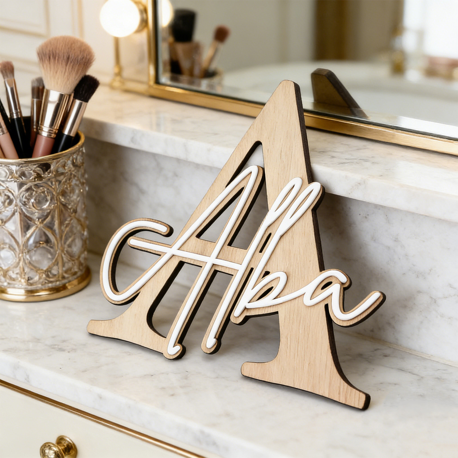 1pc Double-layer Wooden Name D - огляд і ціна Interior Design Names